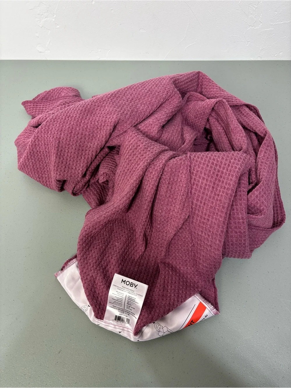 Moby Wrap Waffle Knit Wrap Baby Pink Soft Stretchy Cotton Blend One Size